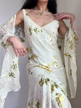 Load image into Gallery viewer, 100% Silk Buttercream Yellow 90’s Vintage Beaded Summer Dress (XS-S)