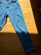 Load image into Gallery viewer, Hand Embroidered Floral Basket 90’s Denim Jeans by Bella Rosalia