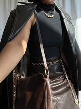Load image into Gallery viewer, 90’s Vintage Chocolate Leather Midi Skirt (M-XL)