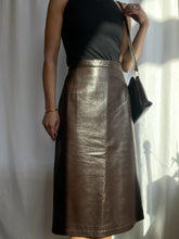 Load image into Gallery viewer, 90’s Vintage Chocolate Leather Midi Skirt (M-XL)