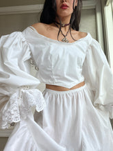 Load image into Gallery viewer, 100% Sustainability Handmade by Bella Rosalia~ Poet Sleeve Cream Victorian-Inspired Bodice (S-L)