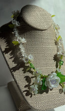 Load image into Gallery viewer, Handmade by Pa Thoy- Ivory Rose Crystal Quartz Beaded Floral Necklace by Plum Blossom Jewelry