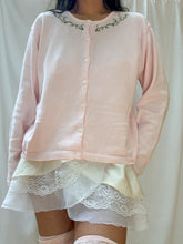 Load image into Gallery viewer, Hand-Embroidered Lily of the Valley Laura Ashley Cardigan by Bella Rosalia (M-XL)