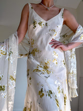 Load image into Gallery viewer, 100% Silk Buttercream Yellow 90’s Vintage Beaded Summer Dress (XS-S)