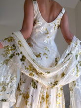 Load image into Gallery viewer, 100% Silk Buttercream Yellow 90’s Vintage Beaded Summer Dress (XS-S)
