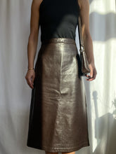Load image into Gallery viewer, 90’s Vintage Chocolate Leather Midi Skirt (M-XL)