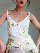 Load image into Gallery viewer, 100% Silk Buttercream Yellow 90’s Vintage Beaded Summer Dress (XS-S)