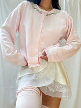 Load image into Gallery viewer, Hand-Embroidered Lily of the Valley Laura Ashley Cardigan by Bella Rosalia (M-XL)