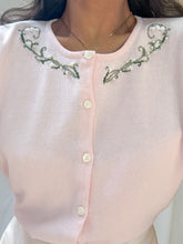 Load image into Gallery viewer, Hand-Embroidered Lily of the Valley Laura Ashley Cardigan by Bella Rosalia (M-XL)