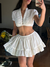 Load image into Gallery viewer, Handmade by Bella Rosalia- Sweetheart Cream Puff Mini Skirt (S-M)