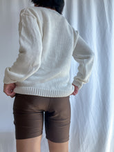 Load image into Gallery viewer, 1980’s Vintage Embroidered Floral Knit Sweater (XS-M)