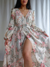 Load image into Gallery viewer, Handmade by Bella Rosalia Floral Panel Creamy Wrap Dress (XS-M)