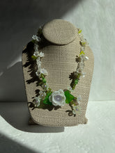 Load image into Gallery viewer, Handmade by Pa Thoy- Ivory Rose Crystal Quartz Beaded Floral Necklace by Plum Blossom Jewelry