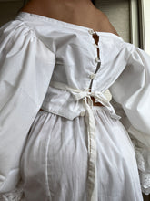 Load image into Gallery viewer, 100% Sustainability Handmade by Bella Rosalia~ Poet Sleeve Cream Victorian-Inspired Bodice (S-L)