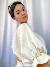 Load image into Gallery viewer, Buttercream Satin Extreme Balloon Sleeve Open Back Blouse (XS-XL)~ Reworked by Bella Rosalia