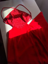 Load image into Gallery viewer, 90’s Caché Ruby Sequin Backless Halter Gown (XS-S)
