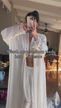 Load and play video in Gallery viewer, Handmade by Bella Rosalia Ivory Sheer Chiffon Fairy Slip Dress (XS-S)