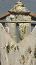 Load and play video in Gallery viewer, 100% Silk Buttercream Yellow 90’s Vintage Beaded Summer Dress (XS-S)