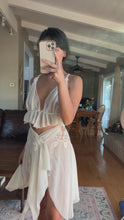 Load and play video in Gallery viewer, Handmade by Bella Rosalia Ivory Sheer Chiffon Fairy Slip Dress (XS-S)