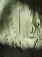 Load image into Gallery viewer, Stunning Y2K Strapless Chartreuse Satin Ruched Full Length Gown (S/M)