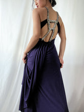 Load image into Gallery viewer, 1990's Rhinestone Encrusted Open Back Formal Gown (S/M)