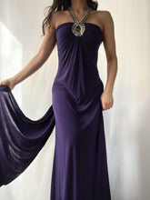 Load image into Gallery viewer, 1990's Rhinestone Encrusted Open Back Formal Gown (S/M)