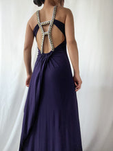 Load image into Gallery viewer, 1990's Rhinestone Encrusted Open Back Formal Gown (S/M)