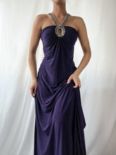 Load image into Gallery viewer, 1990's Rhinestone Encrusted Open Back Formal Gown (S/M)