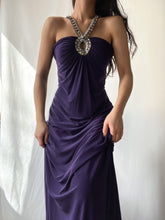 Load image into Gallery viewer, 1990's Rhinestone Encrusted Open Back Formal Gown (S/M)