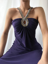 Load image into Gallery viewer, 1990's Rhinestone Encrusted Open Back Formal Gown (S/M)