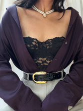 Load image into Gallery viewer, 100% Silk Eggplant Color Button Up Blouse (XS-L)
