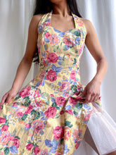 Load image into Gallery viewer, Ethereal 1980’s Stunning Floral Summer Halter Dress (XS-M)
