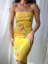 Load image into Gallery viewer, 1990&#39;s Vintage Tropical Sunset Summer Strapless Dress (M/L)
