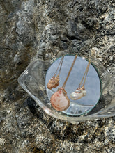 Load image into Gallery viewer, Ethereal Mermaid Seashell Necklace with Gold Trim
