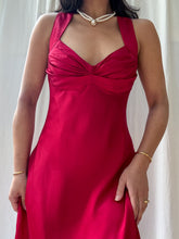Load image into Gallery viewer, Vintage Calvin Klein Ruby Red Charmeuse Silk Bias Midi Gown (M/L)
