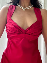Load image into Gallery viewer, Vintage Calvin Klein Ruby Red Charmeuse Silk Bias Midi Gown (M/L)
