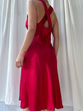 Load image into Gallery viewer, Vintage Calvin Klein Ruby Red Charmeuse Silk Bias Midi Gown (M/L)
