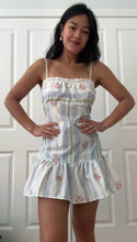 Load image into Gallery viewer, Floral Panel Handmade Drop Waist Mini Dress Handmade by Bella Rosalia (XS-M)
