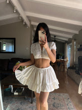 Load image into Gallery viewer, Handmade by Bella Rosalia- Sweetheart Cream Puff Mini Skirt (S-M)
