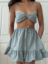 Load image into Gallery viewer, Handmade by Bella Rosalia Pewter Blue 2 Tier Matching Mini Skirt (XS-L)
