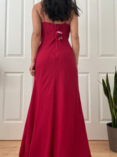 Load image into Gallery viewer, 1990's Vintage Bias Cut Cherry Red Cowl Neck Evening Gown (M/L)
