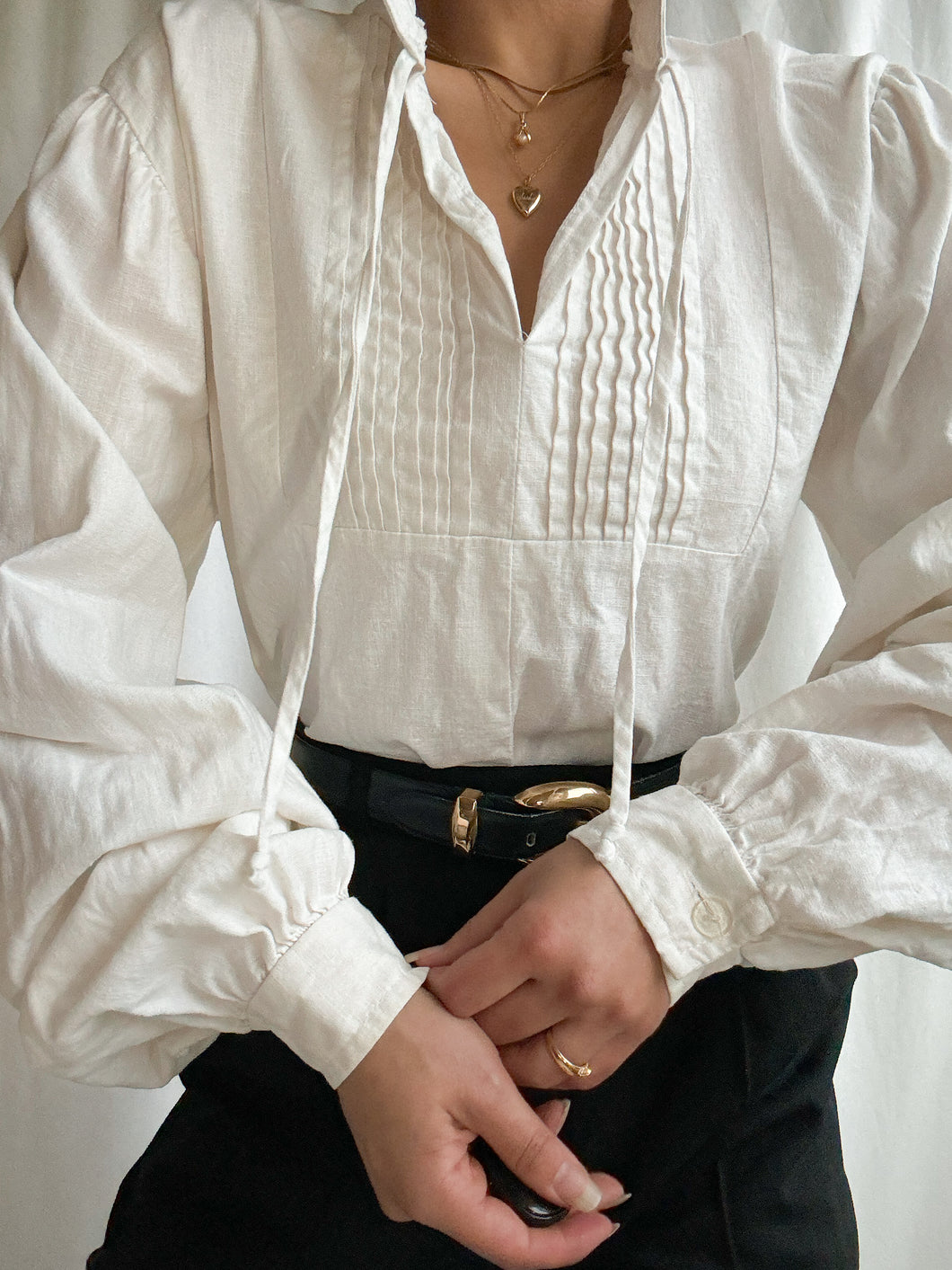 1960’s Ivory 100% Linen Blouse