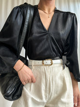 Load image into Gallery viewer, 1930’s Inspired 1990&#39;s Vintage Cropped Satin Evening Blouse. (XS-S)
