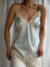 Load image into Gallery viewer, 1990’s Vintage 100% Silk Icy Blue Camisole Top (L-XL)
