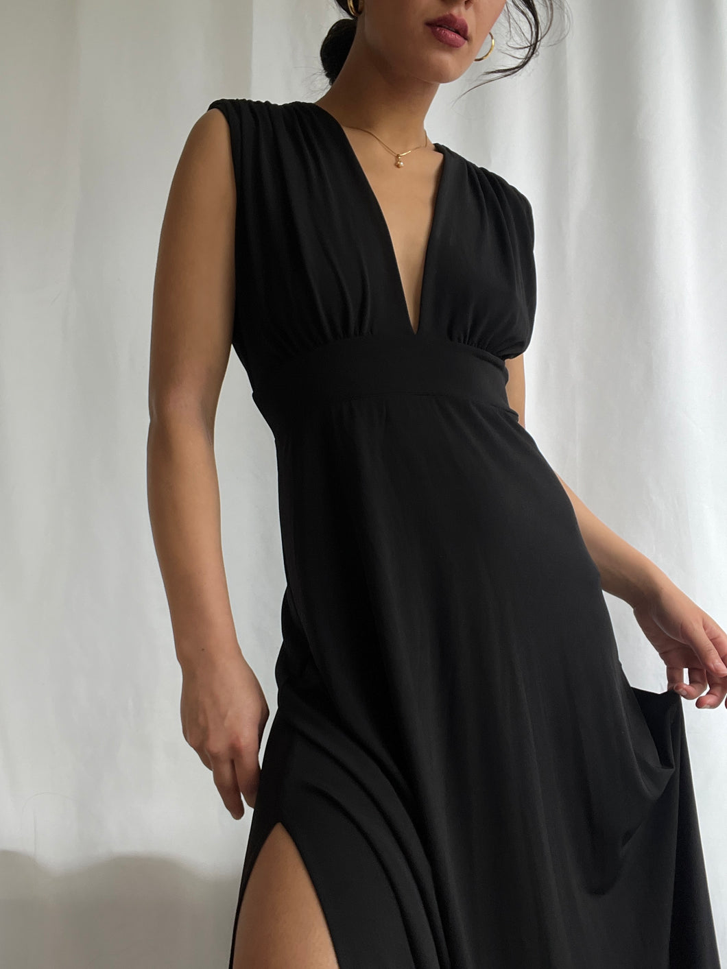 Grecian Goddess of Night Maxi Dress- Made in USA (XS-M)