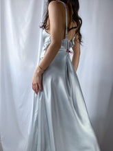 Load image into Gallery viewer, 90’s Steel Blue Satin Midi Slip Dress (M/L)
