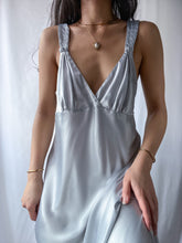 Load image into Gallery viewer, 90’s Steel Blue Satin Midi Slip Dress (M/L)
