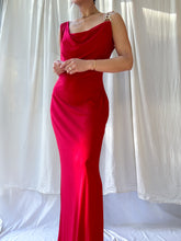 Load image into Gallery viewer, Y2K Calvin Klein Cherry Red Chain-Strap Gown (M/L)
