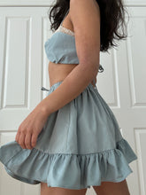Load image into Gallery viewer, Handmade by Bella Rosalia Pewter Blue 2 Tier Matching Mini Skirt (XS-L)
