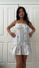 Load image into Gallery viewer, Floral Panel Handmade Drop Waist Mini Dress Handmade by Bella Rosalia (XS-M)
